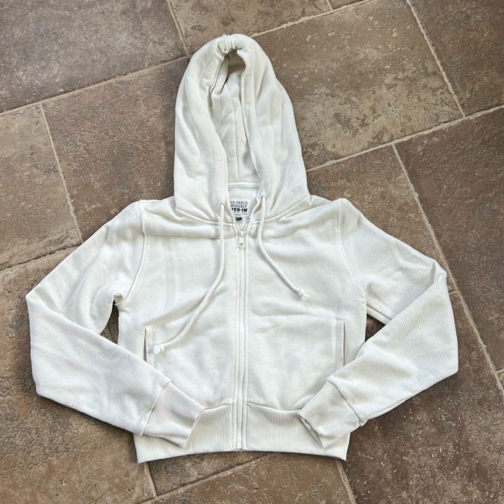 Aerie cropped full zip hoodie size small